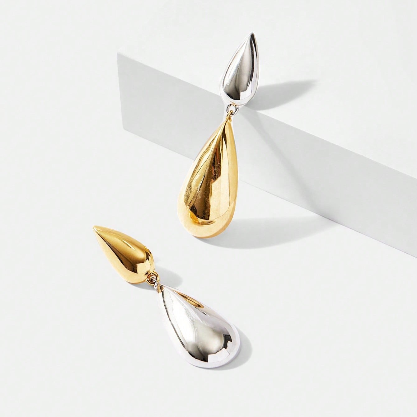Orecchini a goccia doppi bicolore