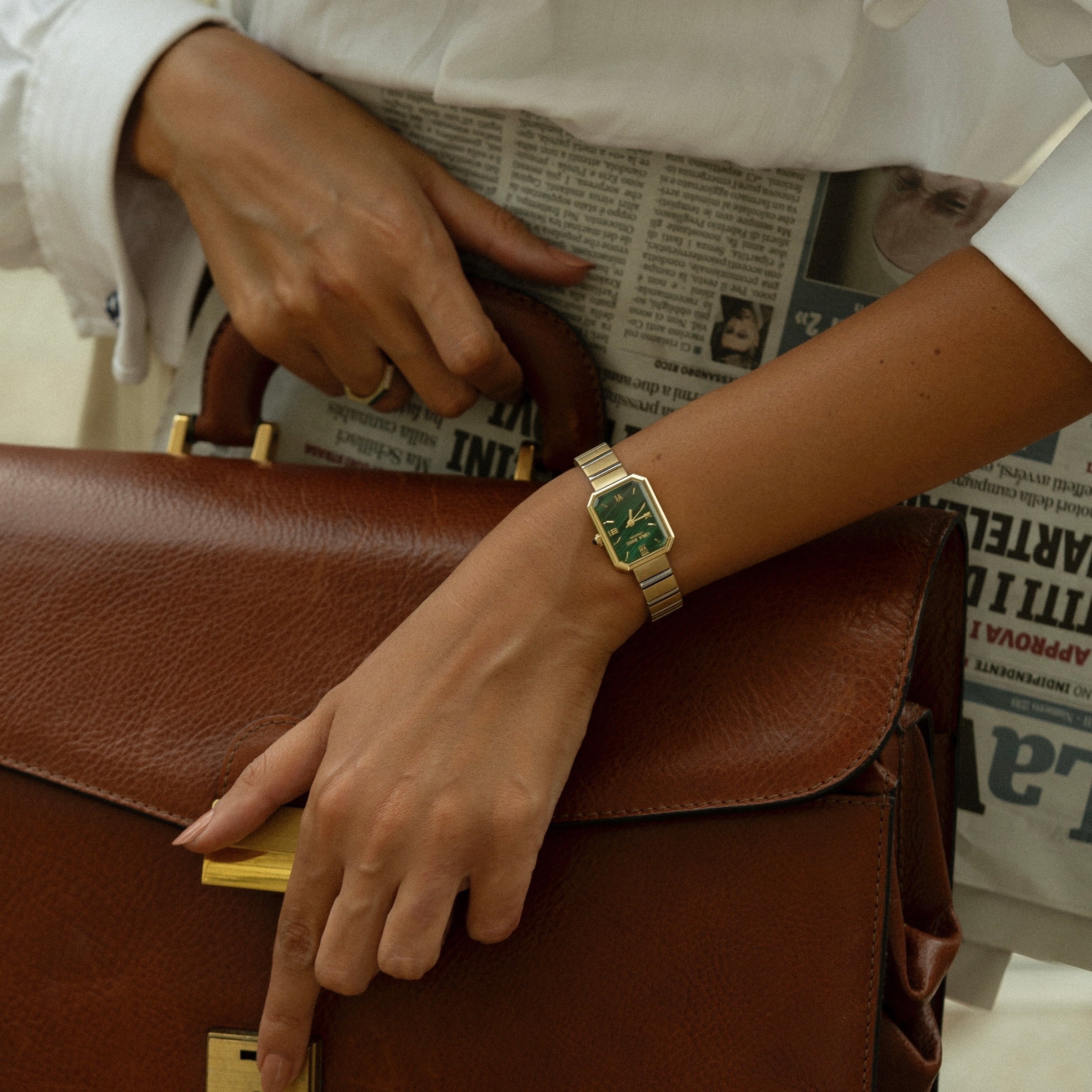 Orologio da Polso Malaquita Dorato