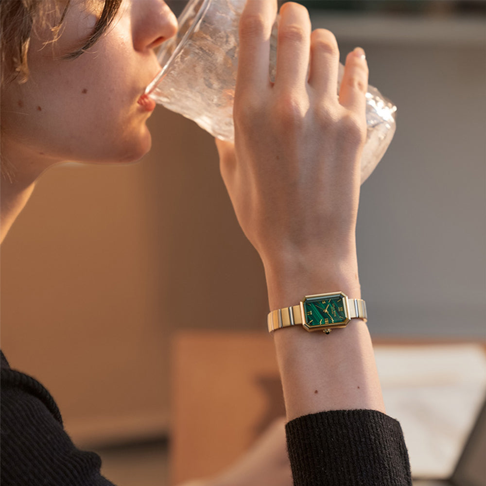 Orologio da Polso Malaquita Dorato