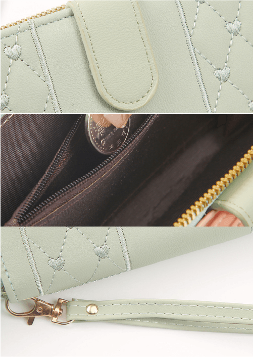 Portafoglio da Donna in Pelle Ricamata Modello Puffer Lilie