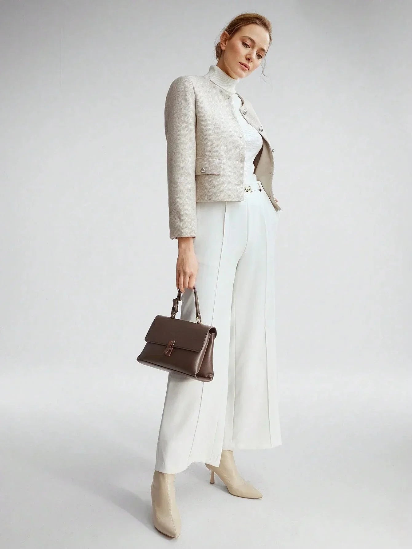 Borsa a mano in pelle marrone “Amalfi”