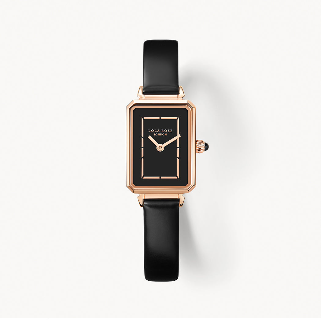 Orologio da Polso in Onice Nero con Oro Rosé