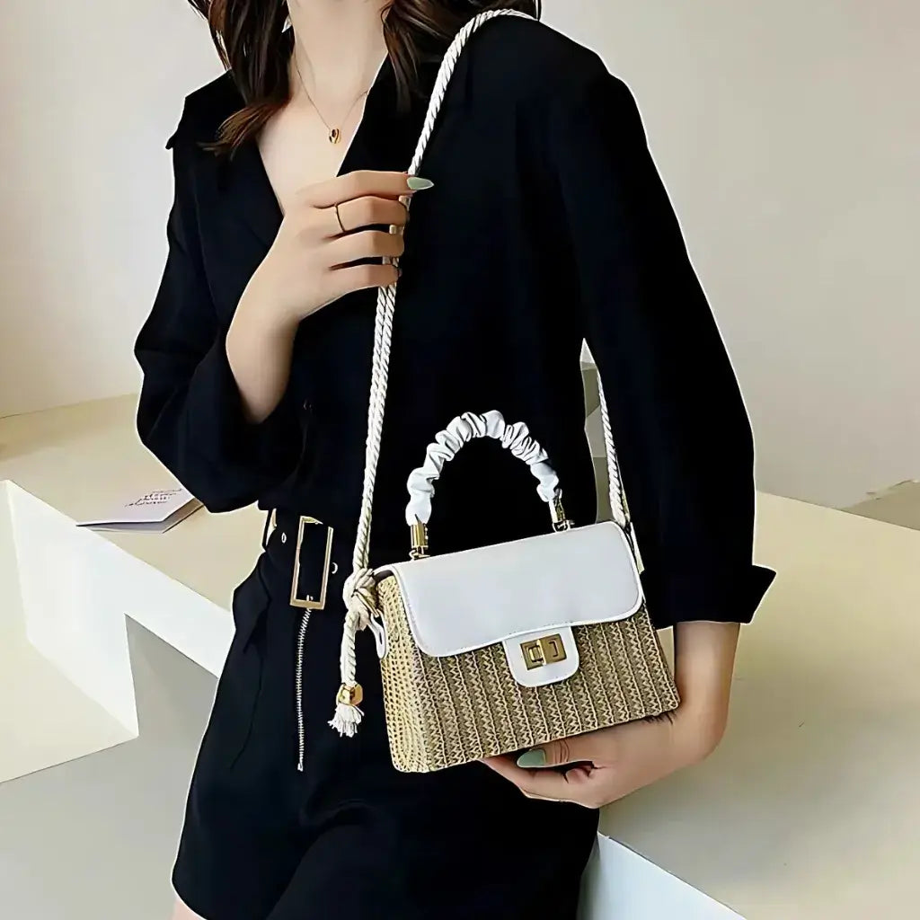 Borsa di Paglia Modello Secret White