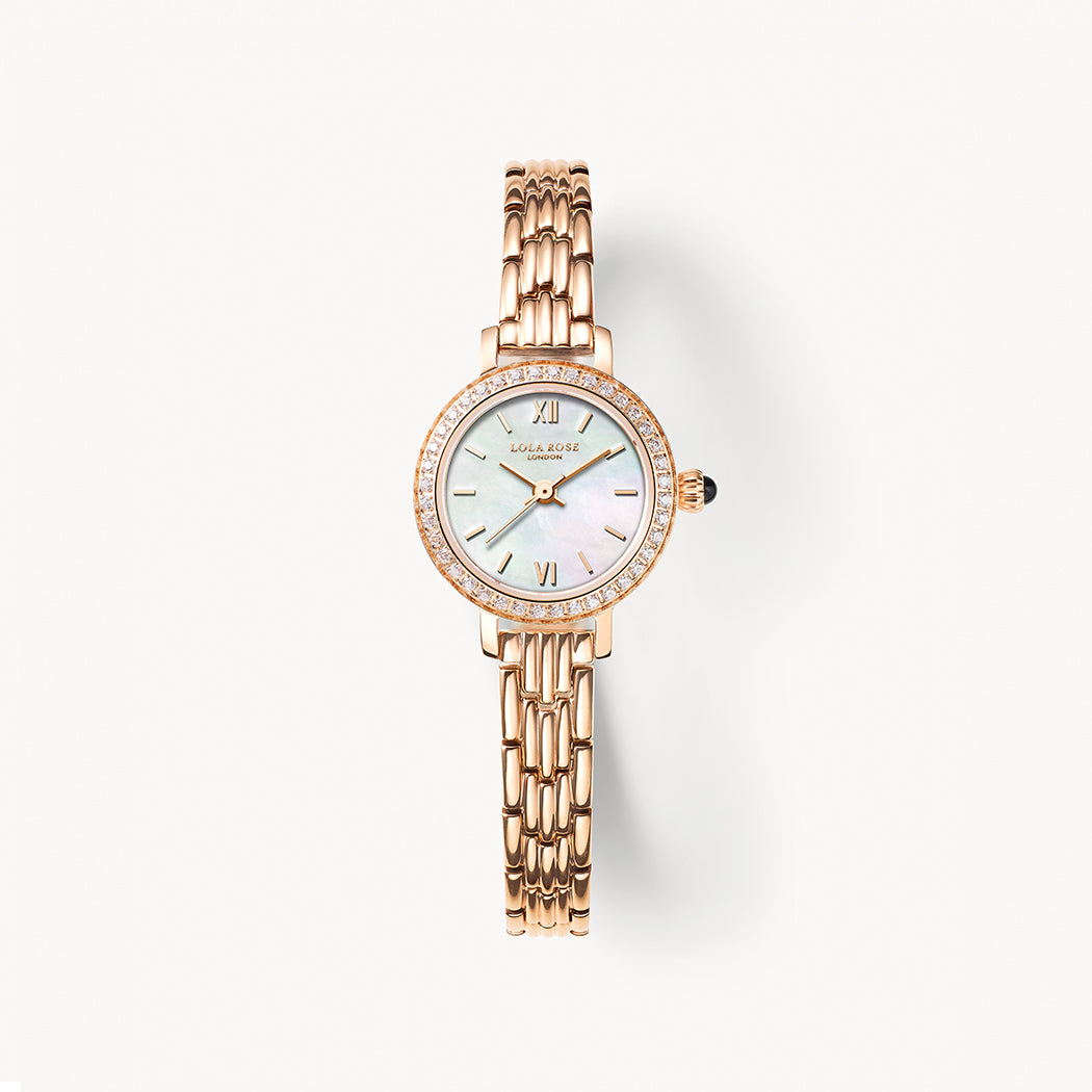 Orologio da Polso con Madreperla, Oro Rosé e Zircônia