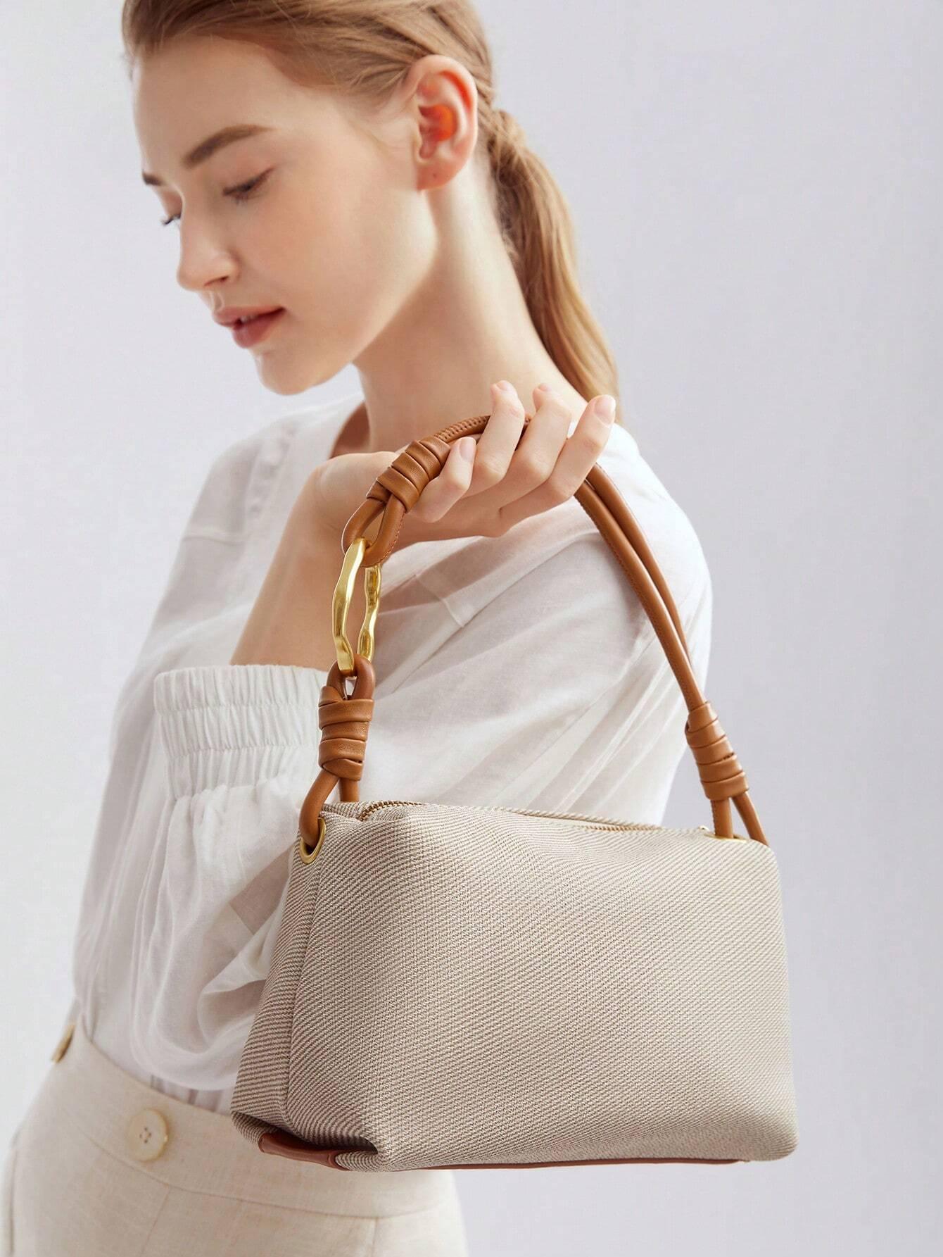 Borsa a spalla minimalista con dettagli sul manico “Venezia”
