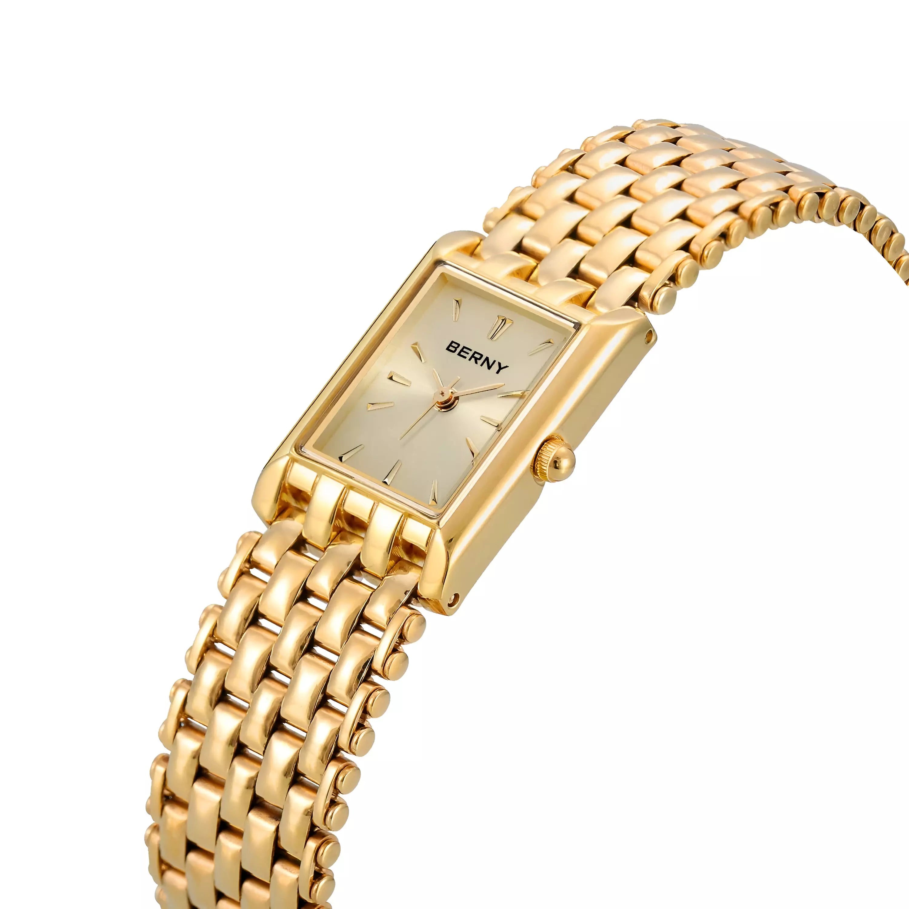 Orologio da donna BERNY dorato impermeabile con confezione inclusa